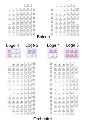 Plan de salle du Théâtre des 2 Ânes